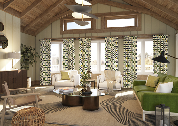 Orla Kiely Spot Flower, Blue Multi - Made to Measure Curtains - Image 7